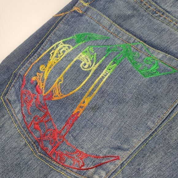 Vintage Y2K Coogi Jeans Wide Leg Denim Baggy Grunge Skate Jnco Style Sz 36x34 - Picture 14 of 16